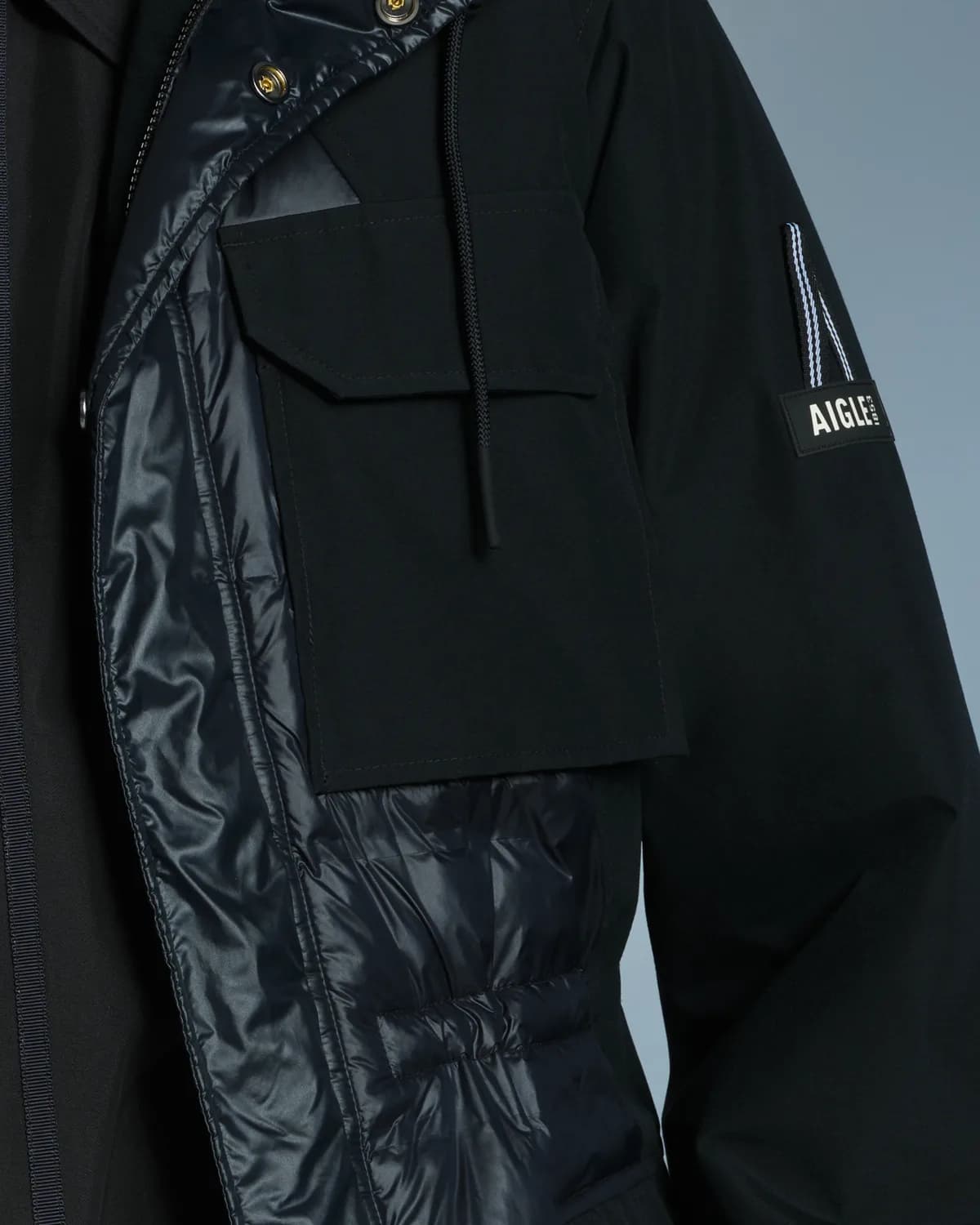 Aigle by Setchu 4-in-1 jacket, back and packable pocket