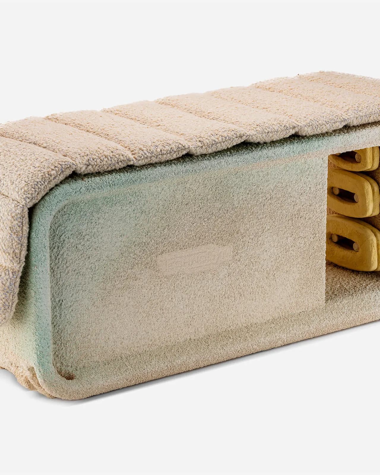 Rocky Bench, three-quarter view
